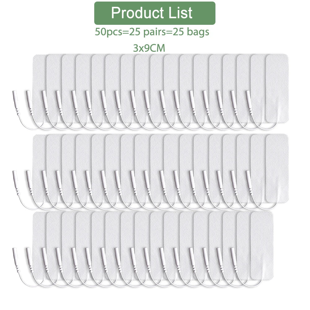 TENS EMS Replacement Electrode Pads – Reusable Gel Patches Electrode Replacement Pads Qst 50Pcs 3x9CM