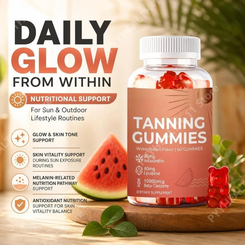 Tanning Gummies Watermelon – Lycopene, Astaxanthin & Beta-Carotene Beauty Supplement Gummies Qst