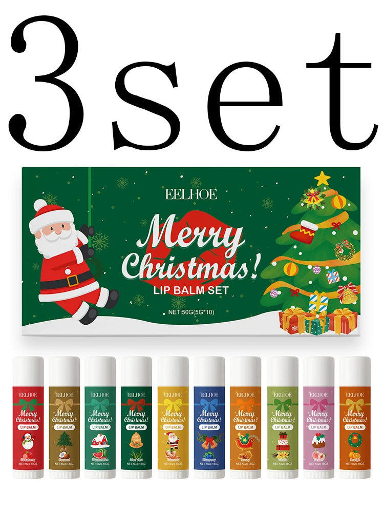 Eelhoe Christmas Lip Balm Set – Hydrating Glossy Lips Lip Balm Set Qst 3set