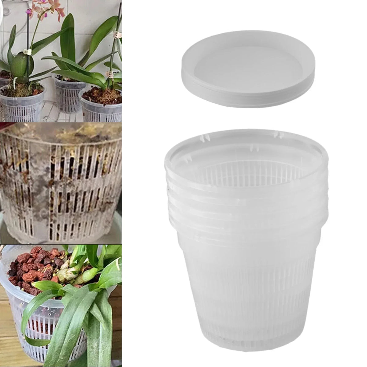 Clear Nursery Pots with Saucers | Orchid & Plant Pots Nursery Planter Pots Qme