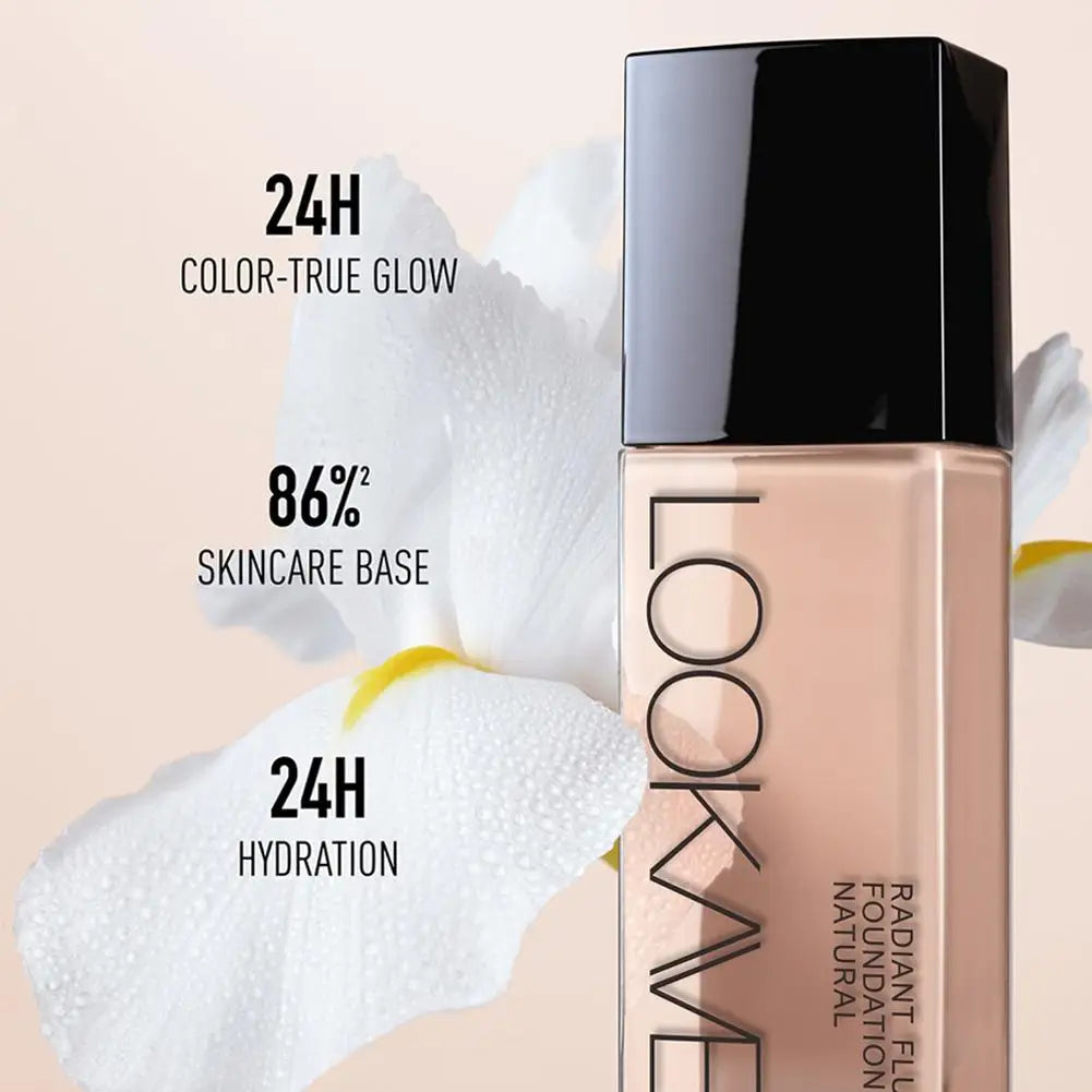 LOOKAVE Liquid Foundation – Full Coverage Natural Matte Liquid Foundation Qme