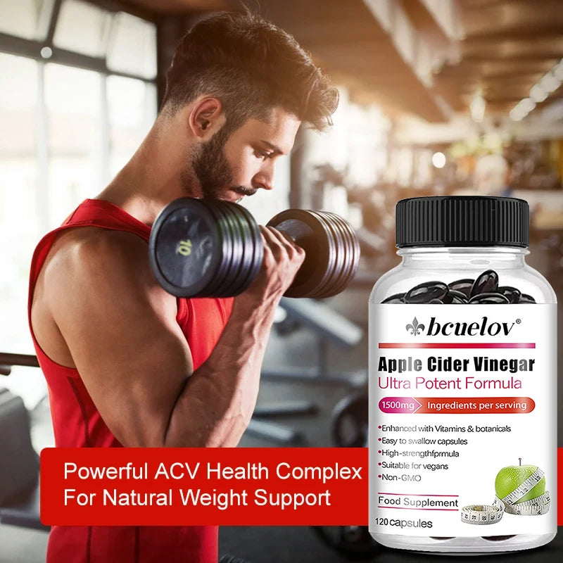 Apple Cider Vinegar 1500mg Capsules – Metabolism & Digestive Support Dietary Supplement Qst