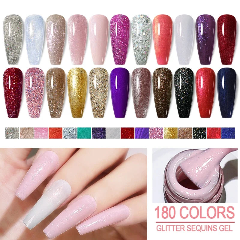 Arte Clavo Glitter Holographic Gel Nail Polish – 48 Colors, 8ml Gel Nail Polish Qme