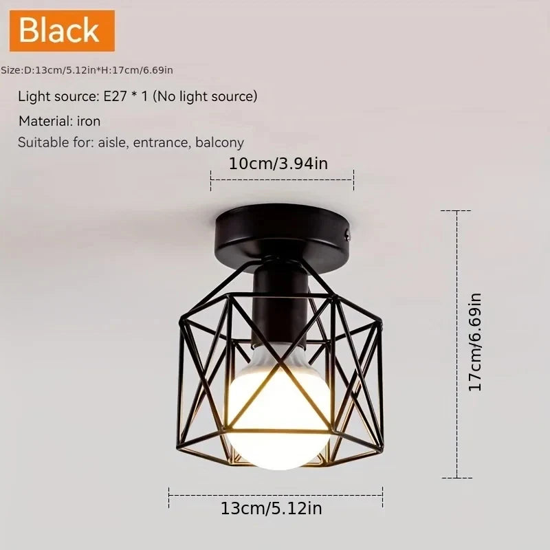 Modern LED Ceiling Light | Metal Shade, E27, Black or Gold Ceiling Light Fixture Qme