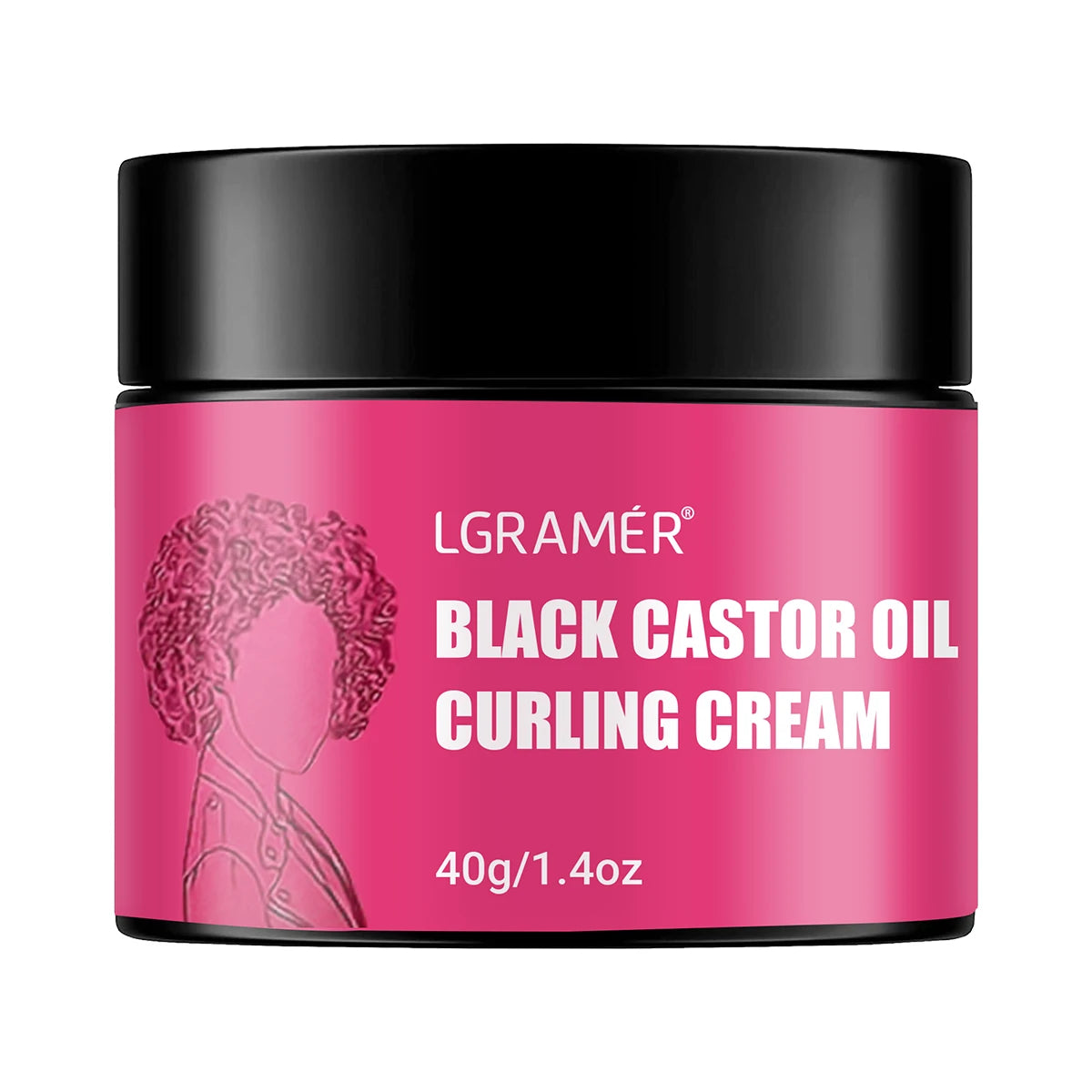 LGRAMÉR Black Castor Oil Curl Defining Anti-Frizz Cream 100g Curl Defining Cream Qst 40g