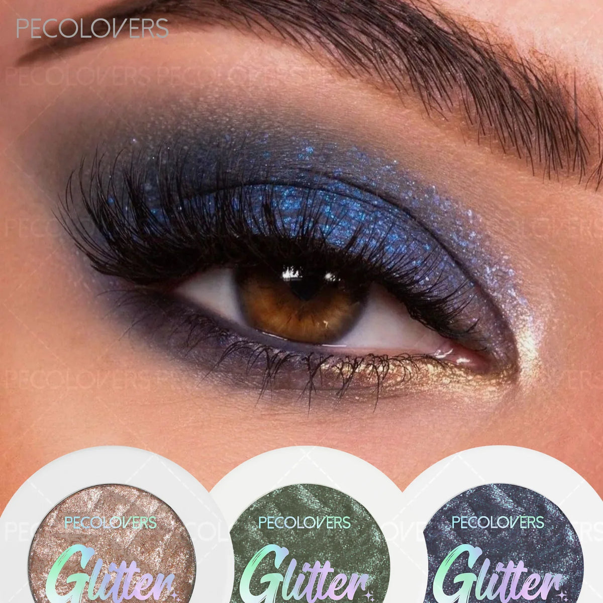 Glazed Midnight Blue Eyeshadow Palette – Pearly Lustre Waterproof Eyeshadow Palette Qme