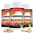 Organic D-Mannose 900mg + Cranberry – 120 Vegan Capsules Dietary Supplement Qst 120 count-3 bottle