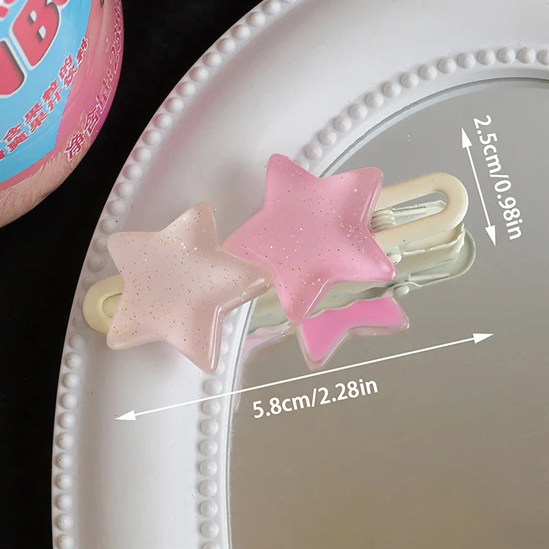 Y2K Star Hair Clips – Cute Pentagram Duck Beak Bang Clips Hair Clip Qst one size