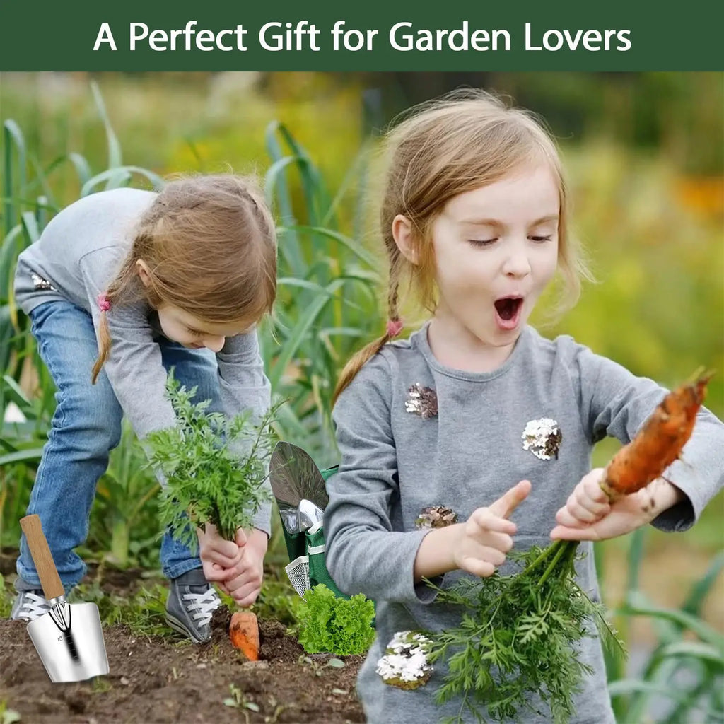 10-Piece Garden Hand Tool Set with Oxford Carry Tote Bag Garden Tool Set Qst