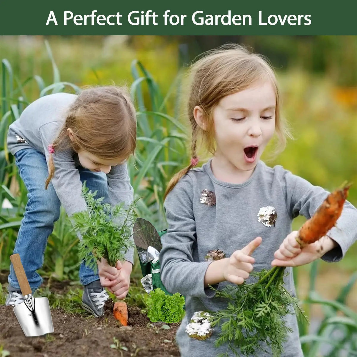 10-Piece Garden Hand Tool Set with Oxford Carry Tote Bag Garden Tool Set Qst