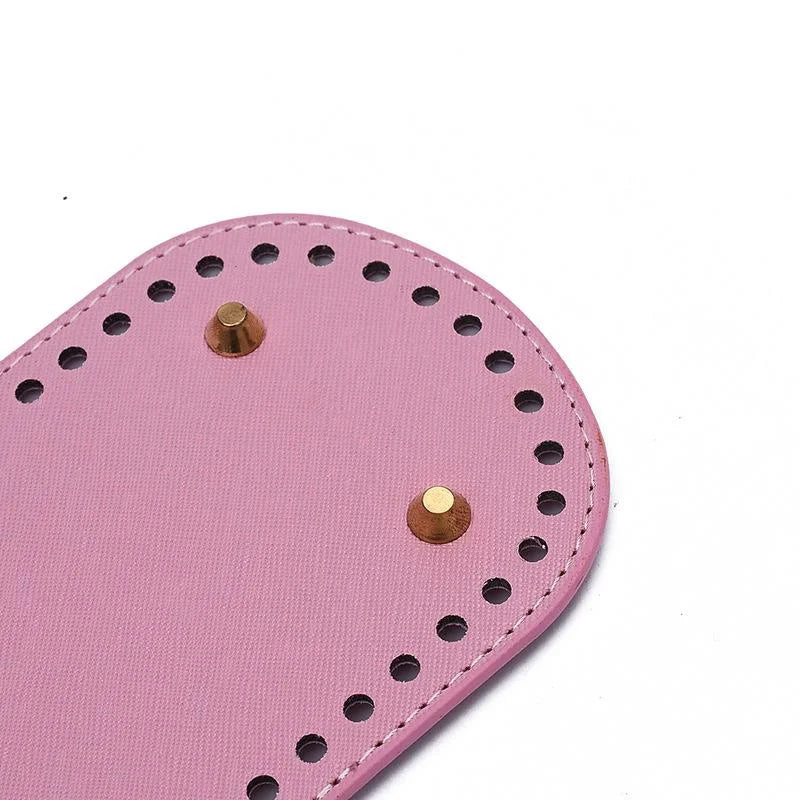 PU Leather Oval Bag Bottom Pad – Pre-Punched DIY Knitting Base Bag Bottom Pad Qme