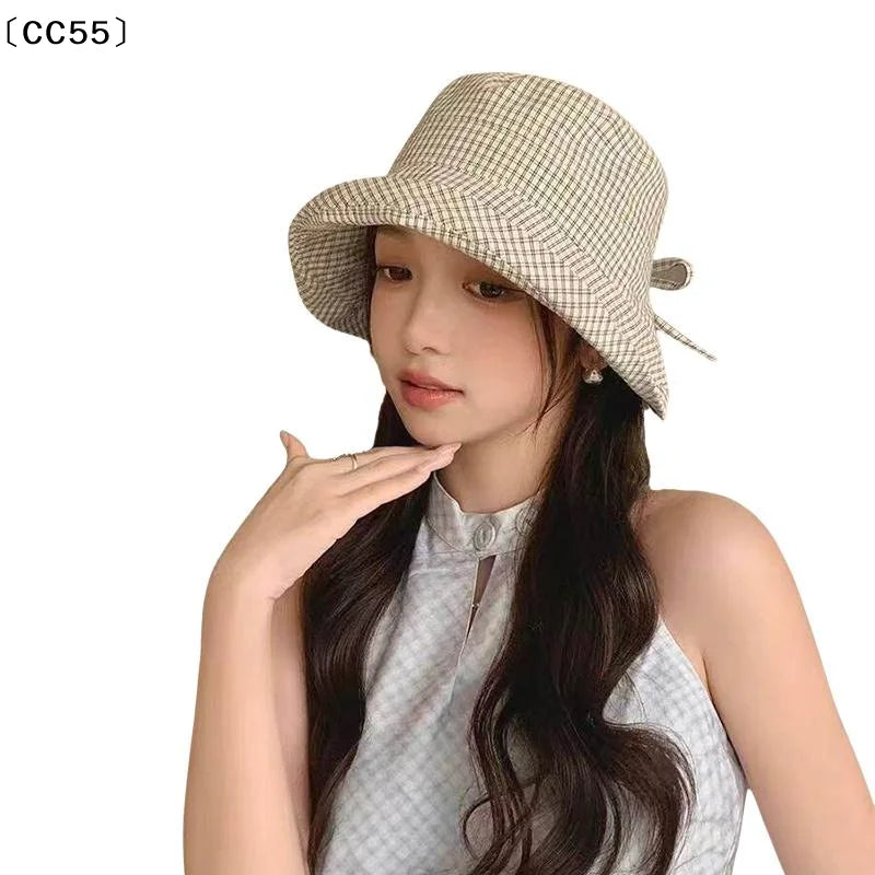 Women's Plaid Bucket Hat – Wide Brim Quick-Dry Sun Hat Bucket Hat Qst