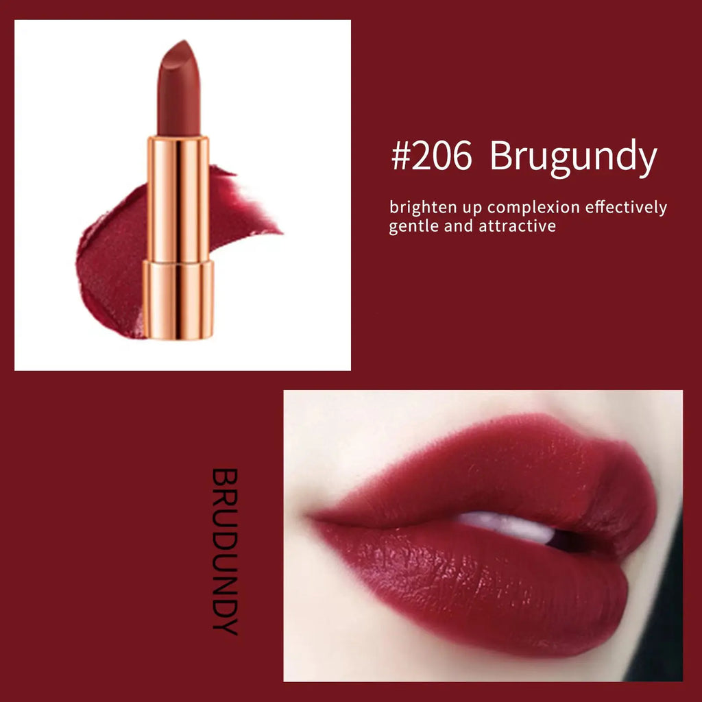 Matte Lipstick Set 3 Colours – Waterproof Long-Lasting + Silver Bag Matte Lipstick Set Qst