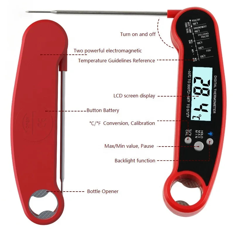 Instant Read Digital Waterproof Kitchen Food Thermometer Kitchen Thermometer Qst