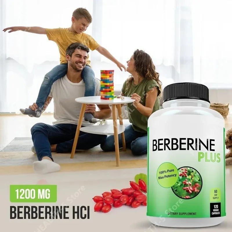 Berberine Plus 1200mg – 120 Veggie Capsules with Royal Jelly Herbal Supplement Qst
