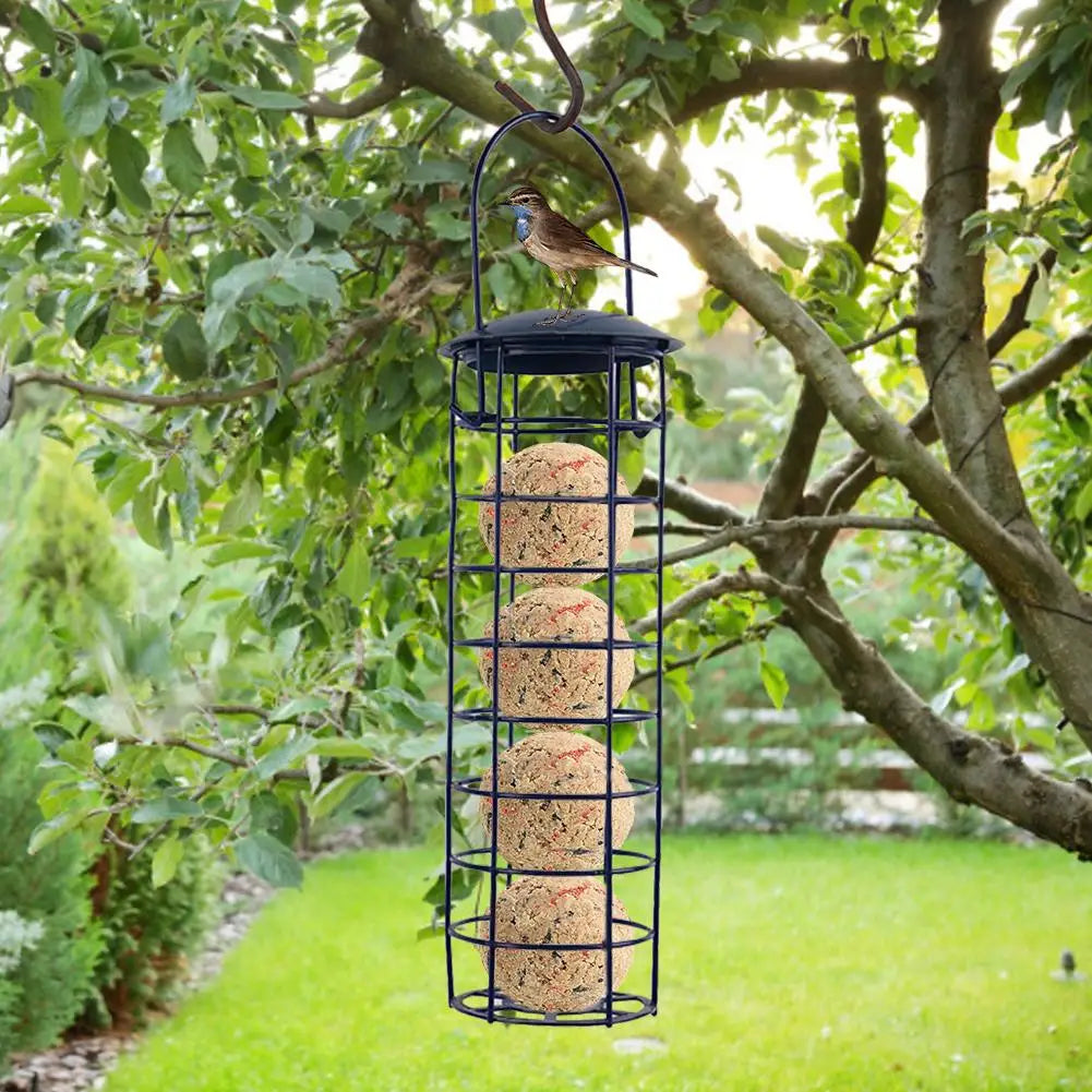 Hanging Wild Bird Suet Ball Feeder Rack | Outdoor Garden Wild Bird Feeder Qme