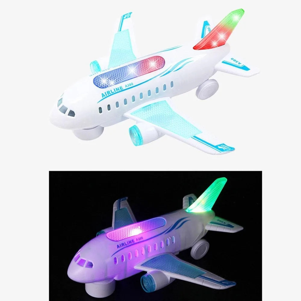 Electric Toy Airplane Flashing LED Lights & Sounds – Bump Go Electric Toy Airplane Qme Electric plane