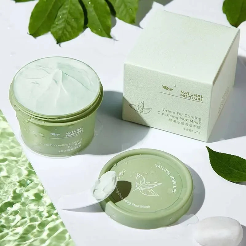 REAROYA Green Tea Ice Mud Mask – Cleansing & Oil Control 120g Clay & Mud Face Mask Qst