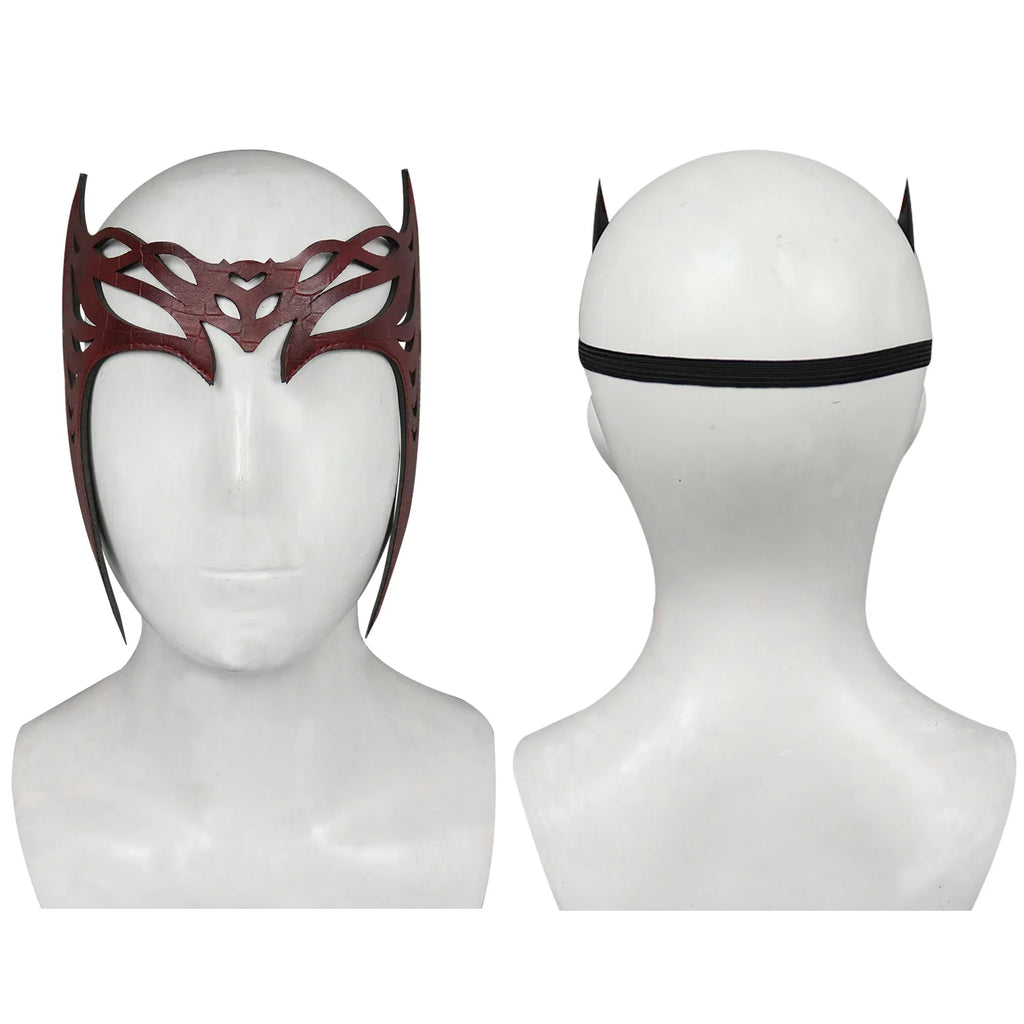Scarlet Witch Cosplay Headband & Mask | Synthetic Leather Cosplay Headband Mask Qme