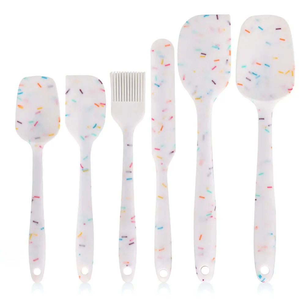 Galavilly Silicone Spatula Set | Food-Grade, Heat-Resistant 6-8 Pc Silicone Spatula Set Qme Candy Color 6Pcs