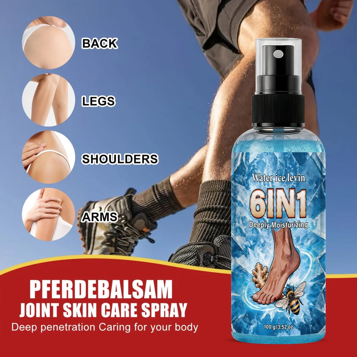 Ginger Bee Venom Foot Spray – Collagen & Mineral Oil Mist Foot Care Spray Qme