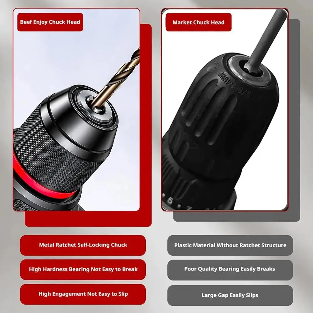 Keyless Ratchet Self-Locking Drill Chuck Metal Bit Adapter Drill Chuck Adapter Qme