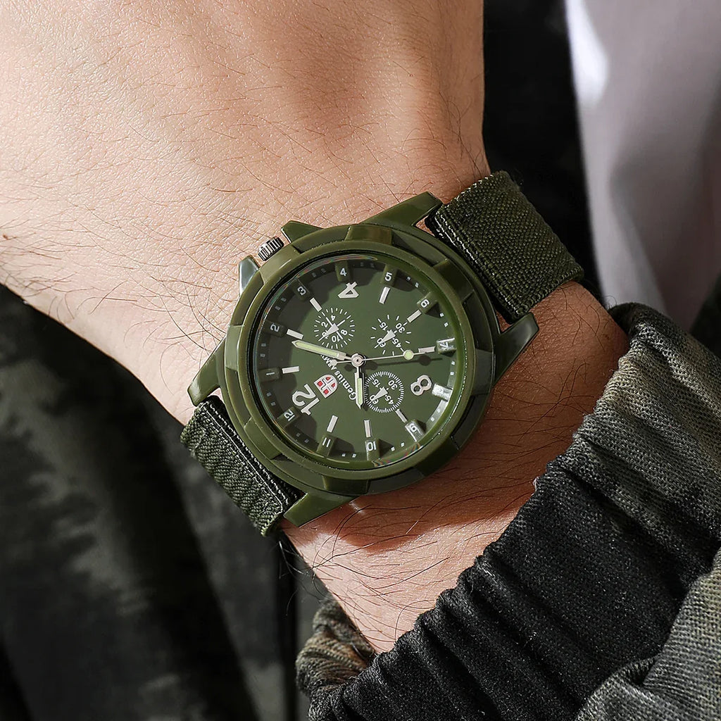 Men's Outdoor Night Light Quartz Watch Nylon Band Quartz Wrist Watch Qme