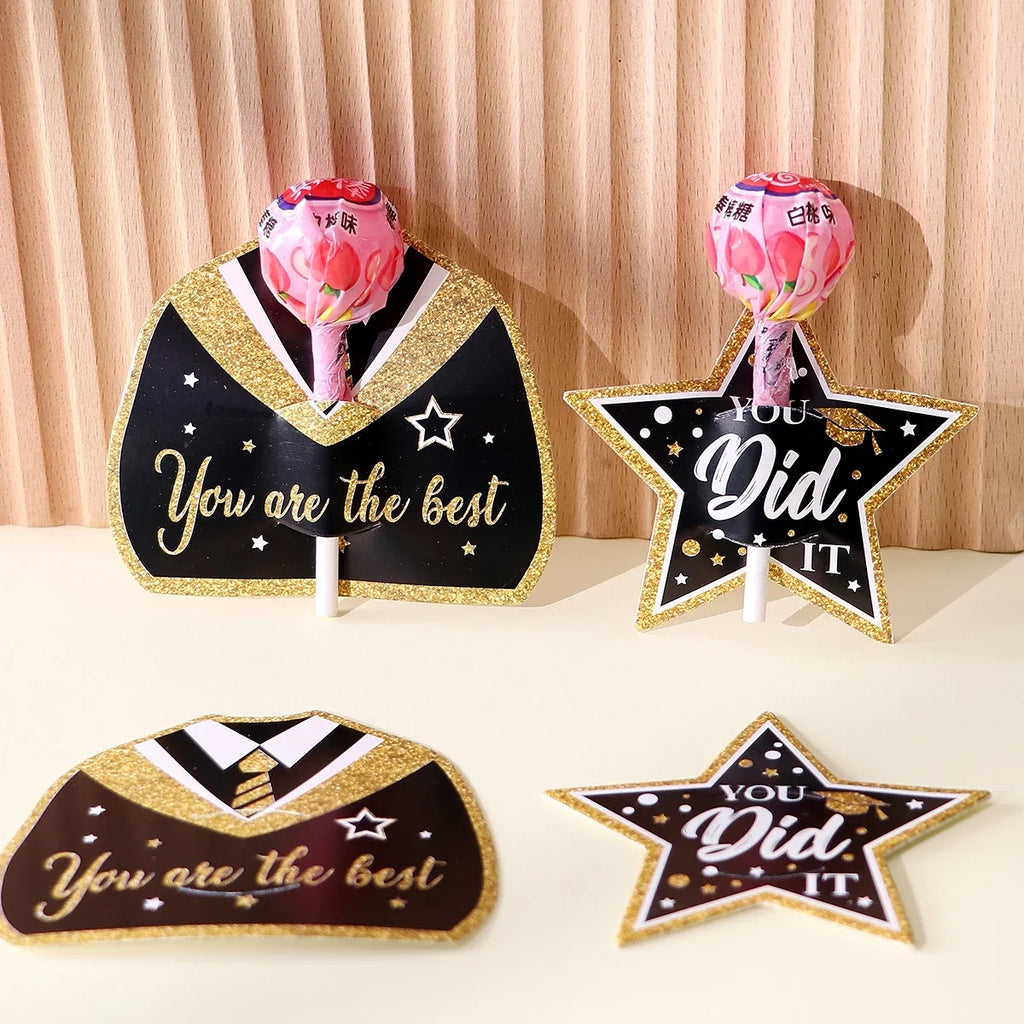 Graduation Decorative Greeting Cards – 6 Styles Black Red Purple Graduation Greeting Cards Qme