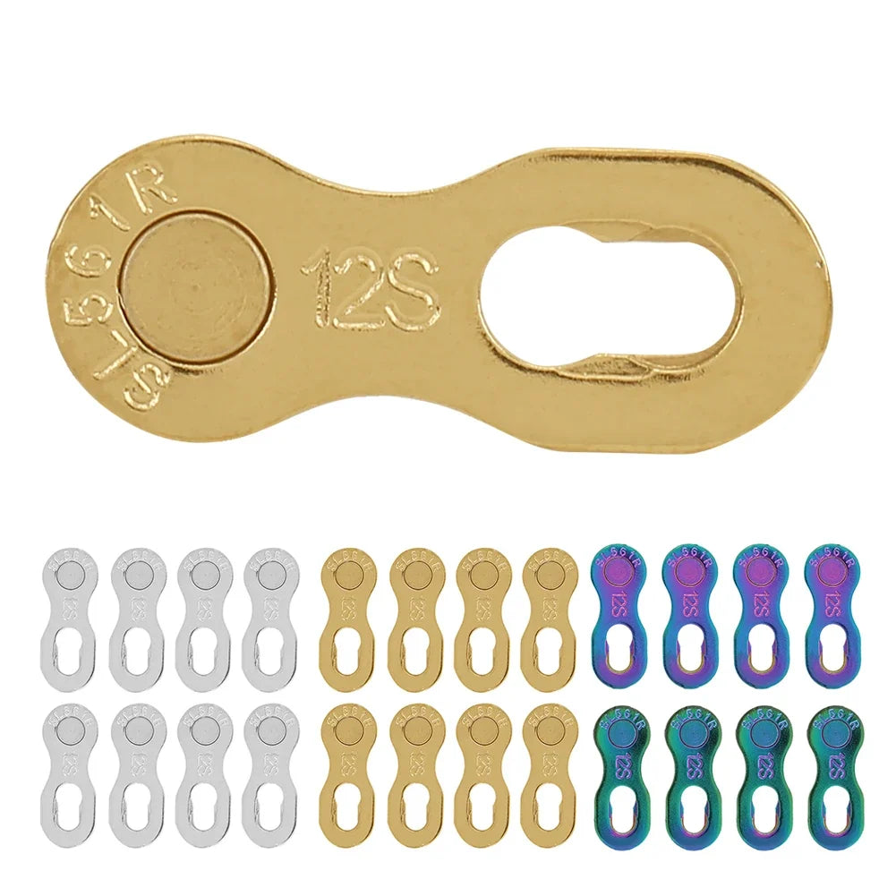 12-Speed Bike Chain Missing Link Connectors – Steel, 4 Pairs Bike Chain Connector Qme