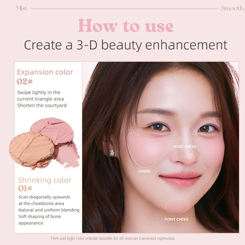 Qme Matte Contour Blush – Brightening, Long-Lasting Contour Blush Powder Qme