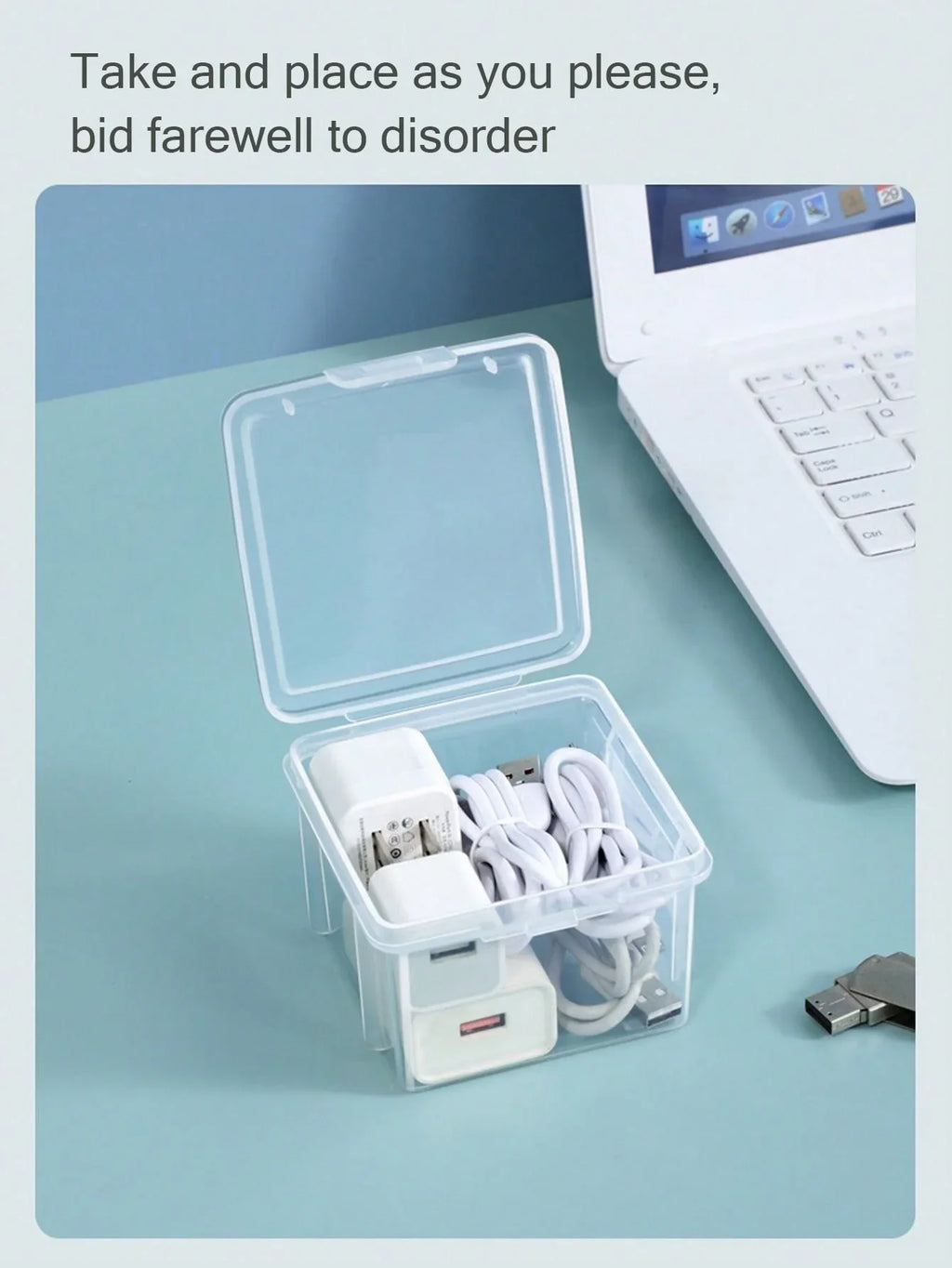 Cable & USB Organizer Storage Box | Charging Accessories Desktop Cable Organizer Qme