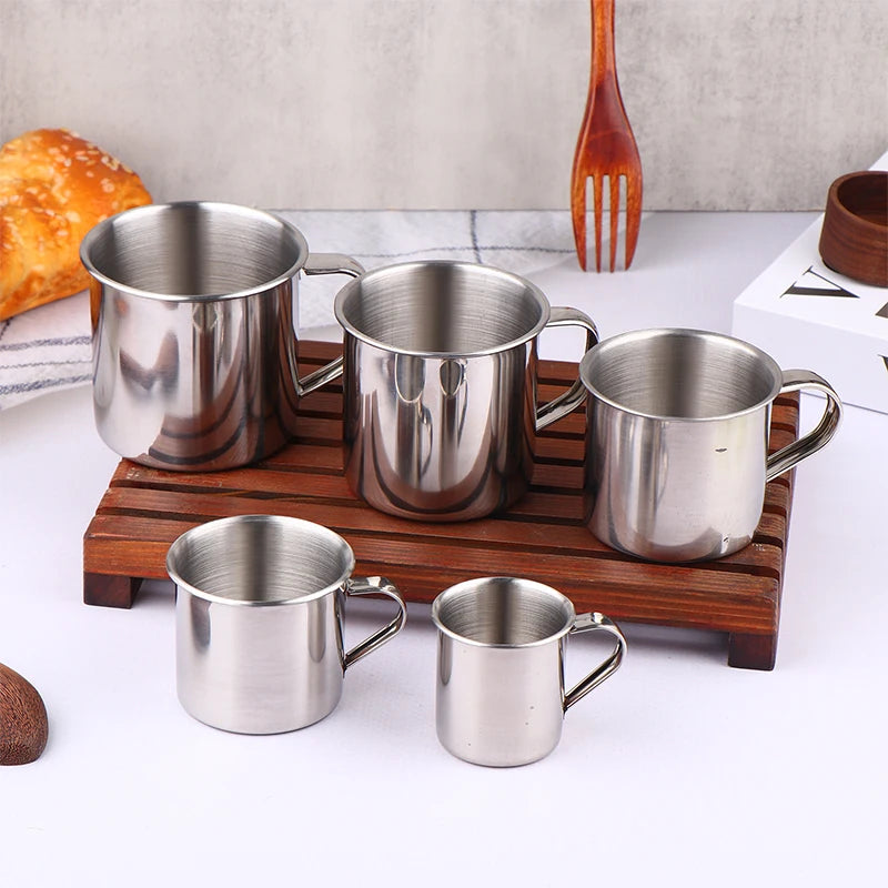 Stainless Steel Coffee Mug with Handle – Camping & Travel Stainless Steel Mug Qst