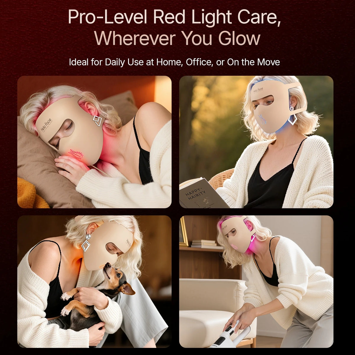 Hello Face M300 4D LED Light Therapy Mask – 311 LEDs, 4 Modes LED Light Therapy Mask Qst