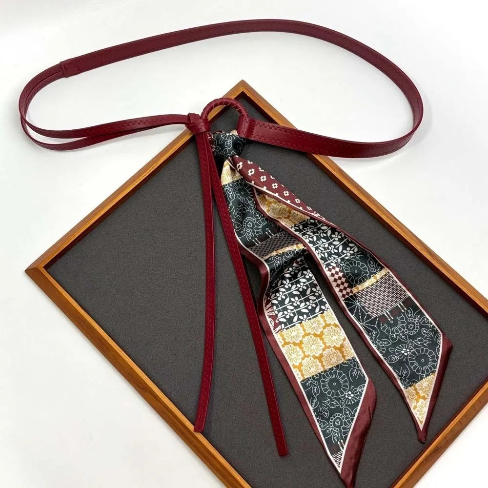 Ethnic Cashew Print Adjustable PU Retro Jacquard Waist Belt Printed Waist Belt Qme