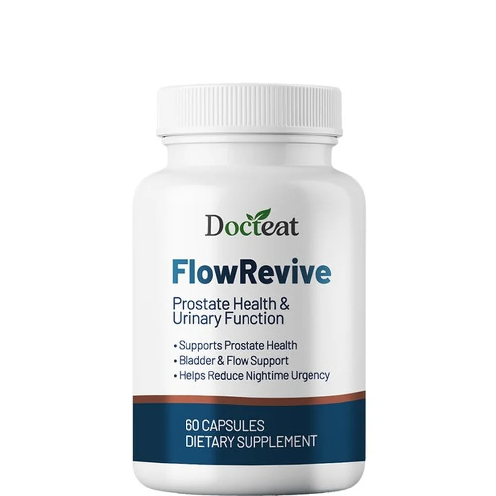 Docteat FlowRevive Prostate & Urinary Support – 60 Capsules Prostate Support Supplement Qst 60 Count(Pack of 1)