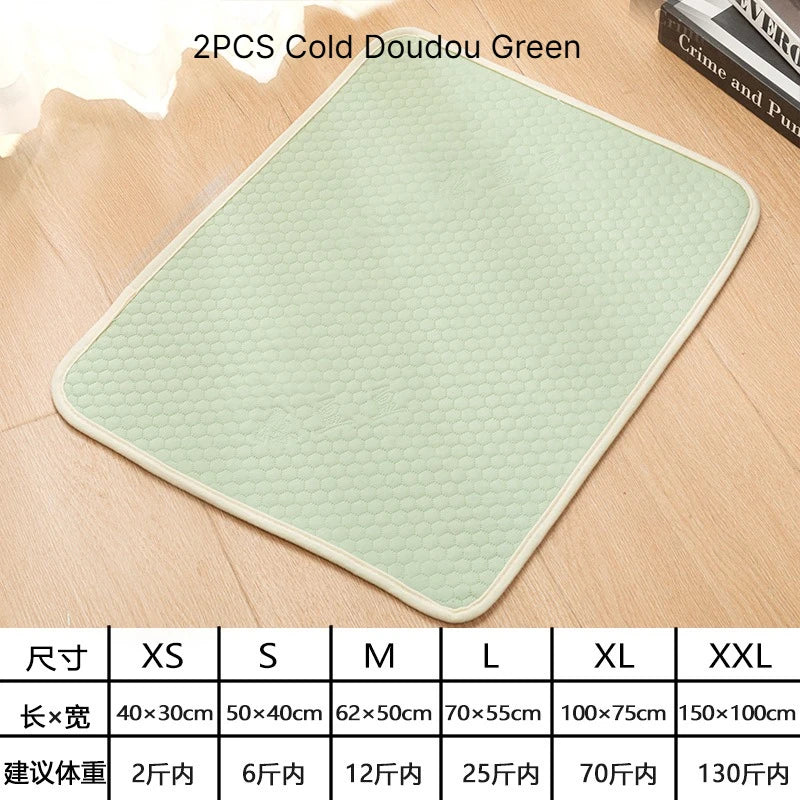 Self-Cooling Pet Mat – Extra Large Bed for Dogs & Cats Pet Cooling Mat Qme Cold Doudou Green M