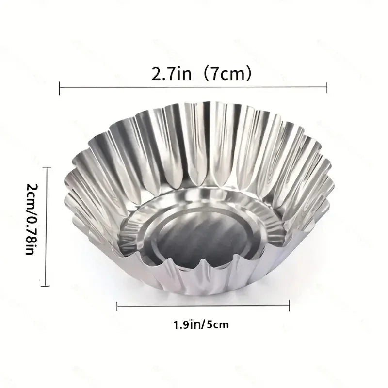 Reusable Aluminum Egg Tart Molds – Cookie, Pudding & Jelly Baking Mold Qme