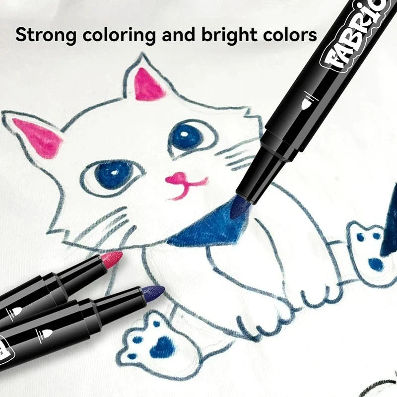 36pc Waterproof Permanent Fabric Marker Pens – DIY Art Set Fabric Marker Set Qme