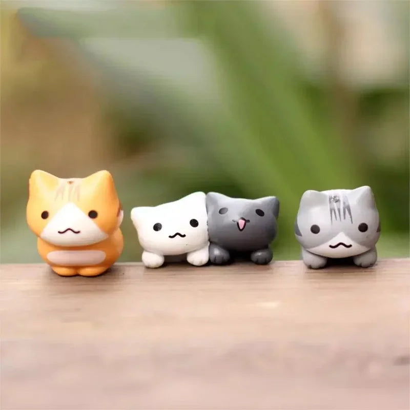 Lucky Cat Miniature Figurines – Resin Bonsai Garden Decor Miniature Figurine Qme