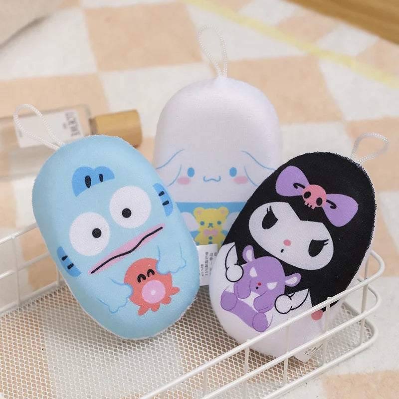 Kuromi Hello Kitty Bath Scrubber Ball – Cute Soft Sponge Bath Scrubber Sponge Qme