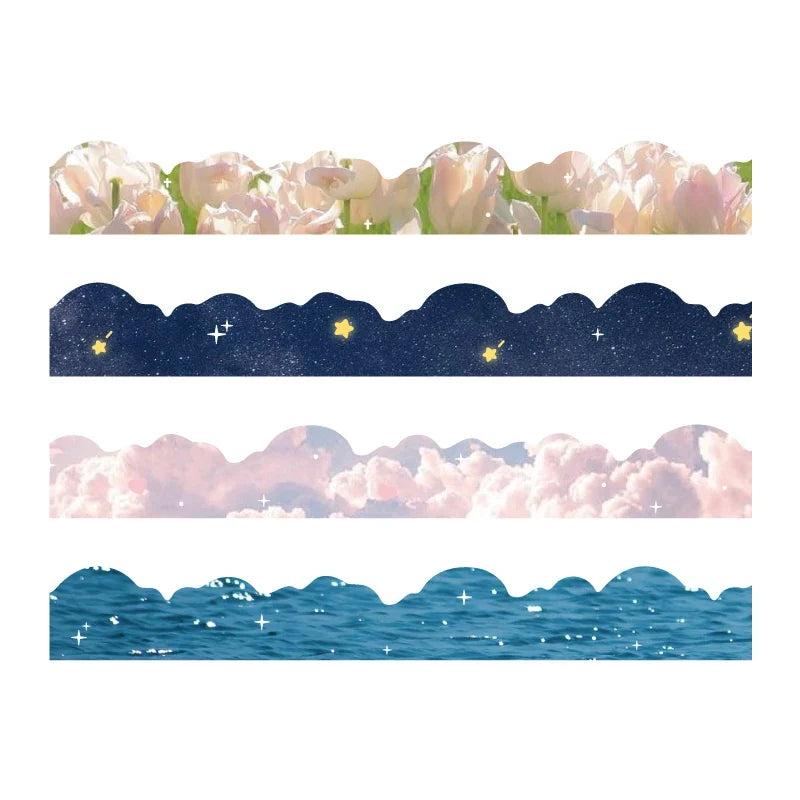Decorative Washi Tape – Floral, Cloud & Starry Sky Designs Decorative Washi Tape Qme