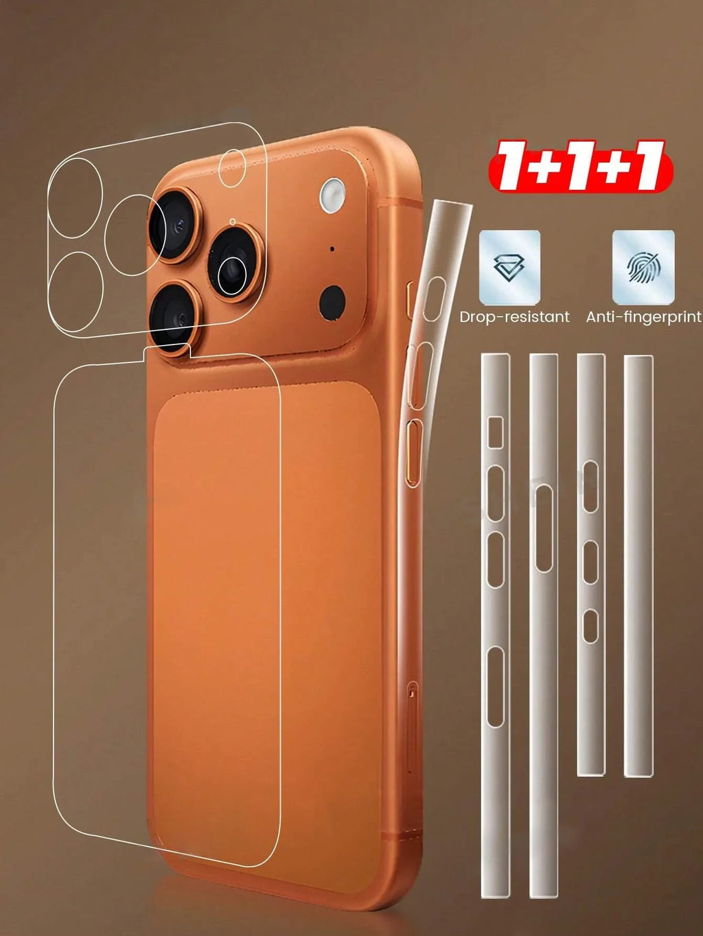 HD Curved Glass Back Film for iPhone 17 Series – Clear Phone Back Protector Qme