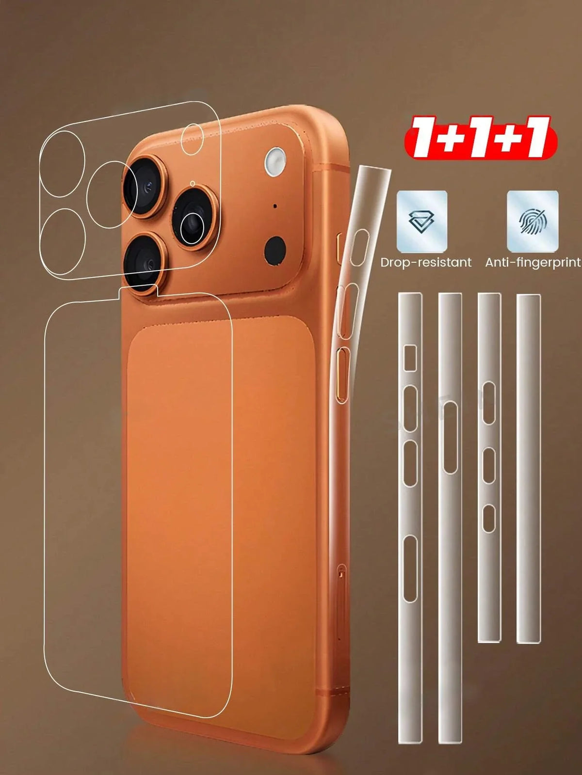 HD Curved Glass Back Film for iPhone 17 Series – Clear Phone Back Protector Qme