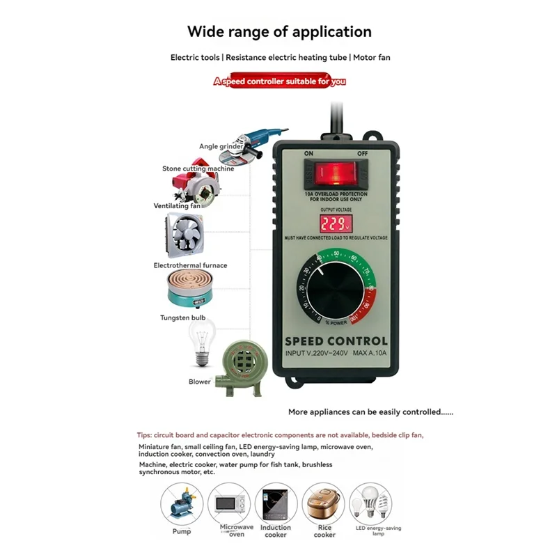 4000W Variable Voltage Regulator & Grinder Speed Controller Speed Controller Qme