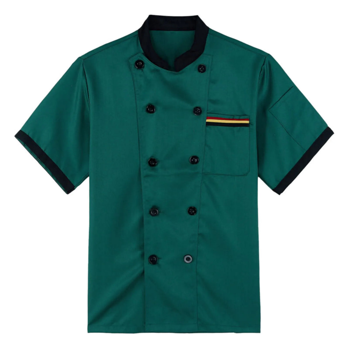 Chef Short Sleeve Kitchen Uniform – Restaurant, Café & Bakery Chef Uniform Top Qme Green L