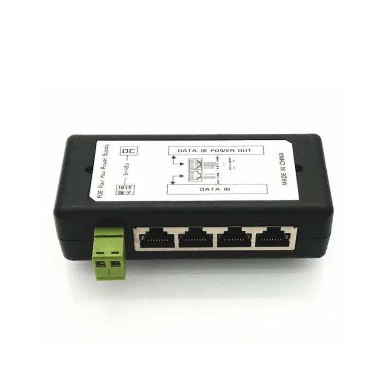 4-Port PoE Injector 9-48V DC Power Supply – Solar & Surveillance PoE Injector Qme