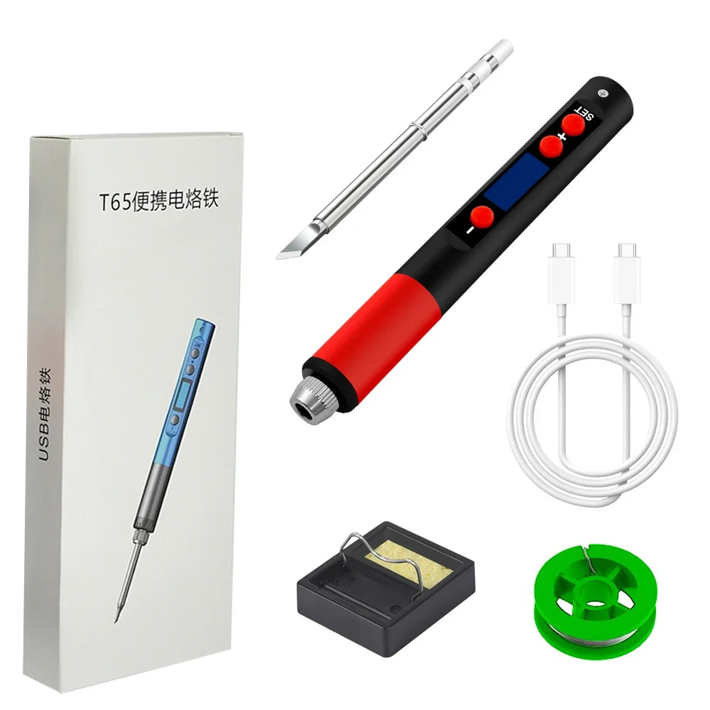T12 T65 Digital USB Soldering Iron Mini Smart Cordless Tool USB Soldering Iron Qme T65 SET1