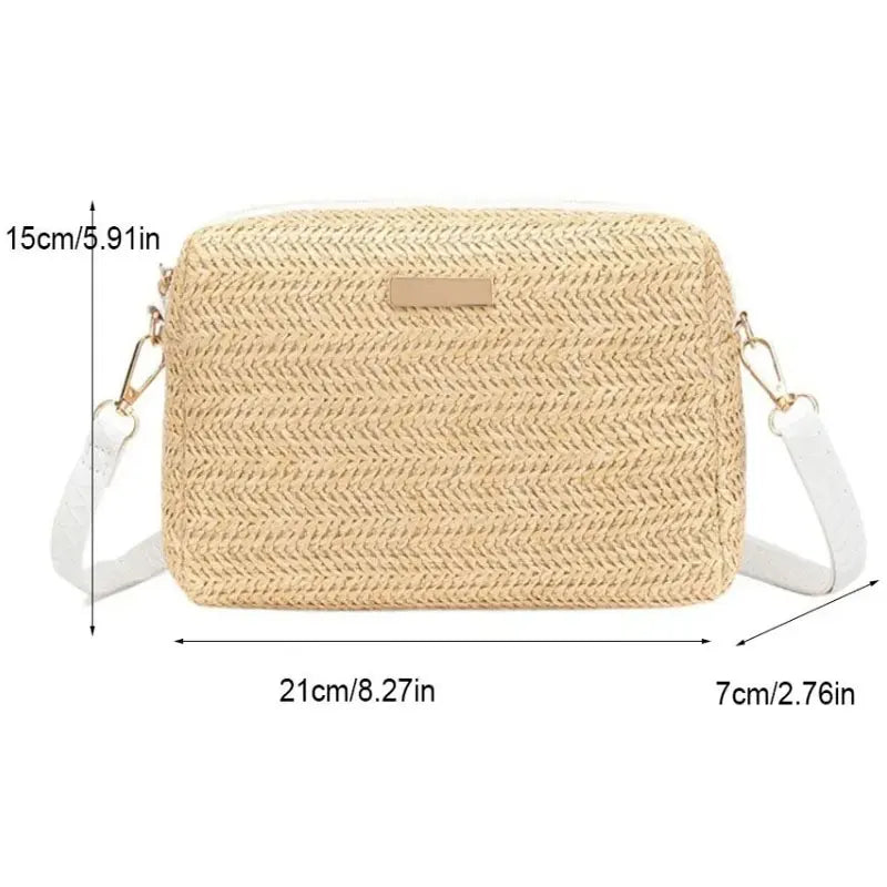 Bohemian Straw Woven Bucket Bag | Shoulder Handbag Straw Bucket Bag Qme