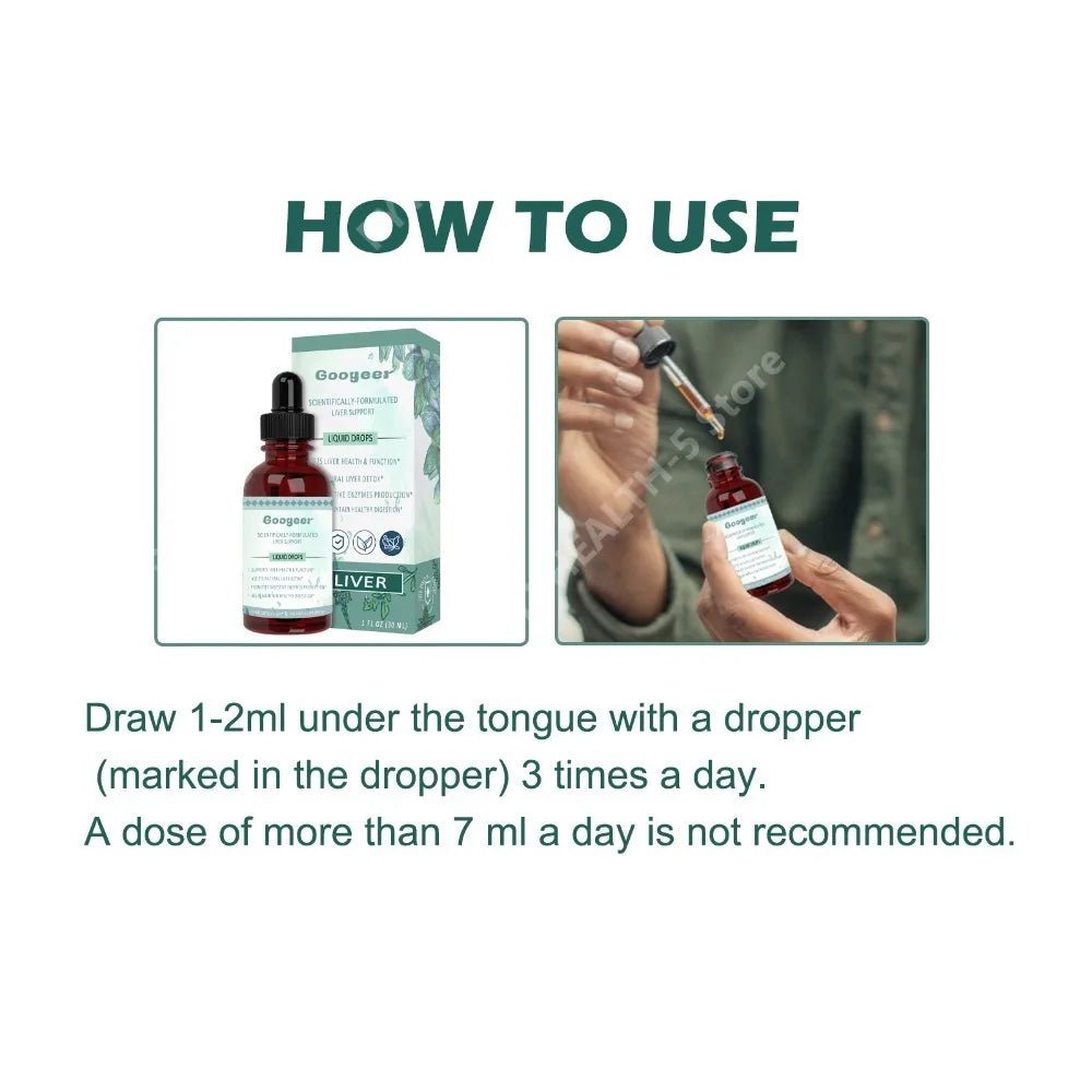 Liver Support Liquid Drops 30ml – Dendrobium & Mullein Extract Herbal Liquid Supplement Qst