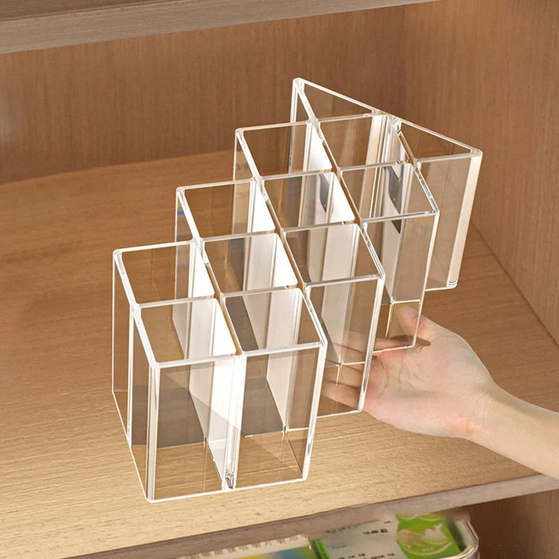 Clear Lipstick & Makeup Organizer Box – 10 & 16 Grid Makeup Organizer Box Qme